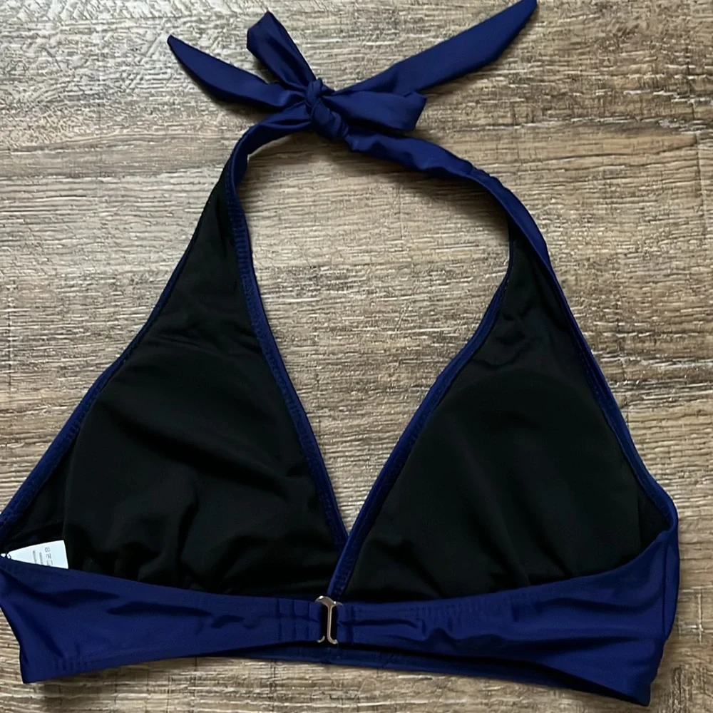 DEEP V NECK HALTER TIE NECK BIKINI TOP (NWOT) - Picture 3 of 6